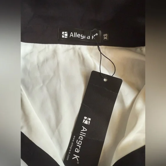 Allegra K Collared Button Down Blouse Top Long Sleeve Office Career NWT Size XS - Picture 3 of 9